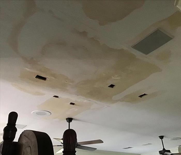 ceiling with major water staining 