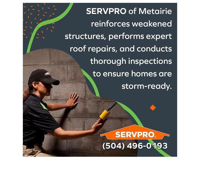 SERVPRO technician testing the moisture levels
